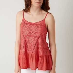 Love On Tap Coral Lace Tank S